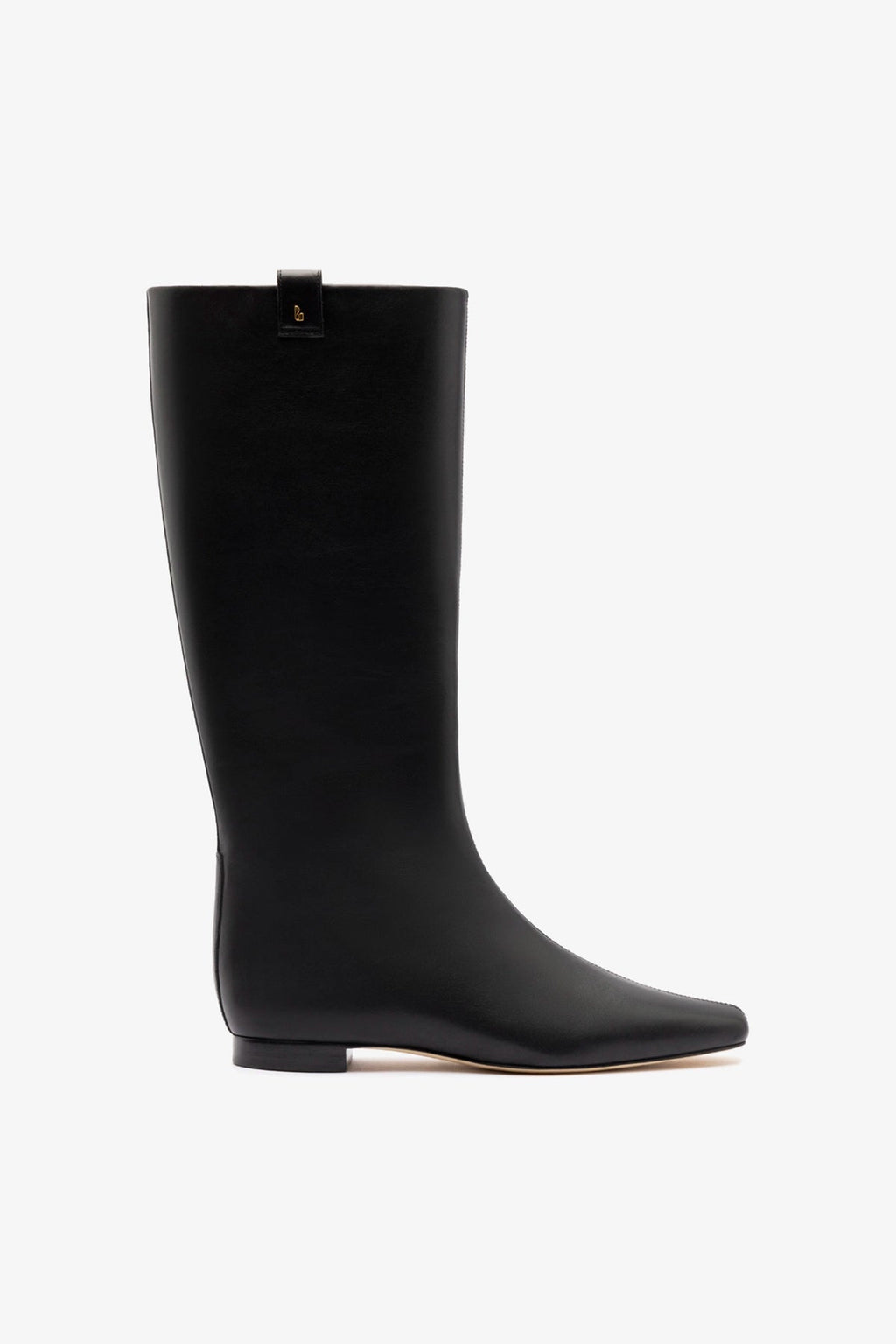 Larroude Alexis Flat Boot Black Leather