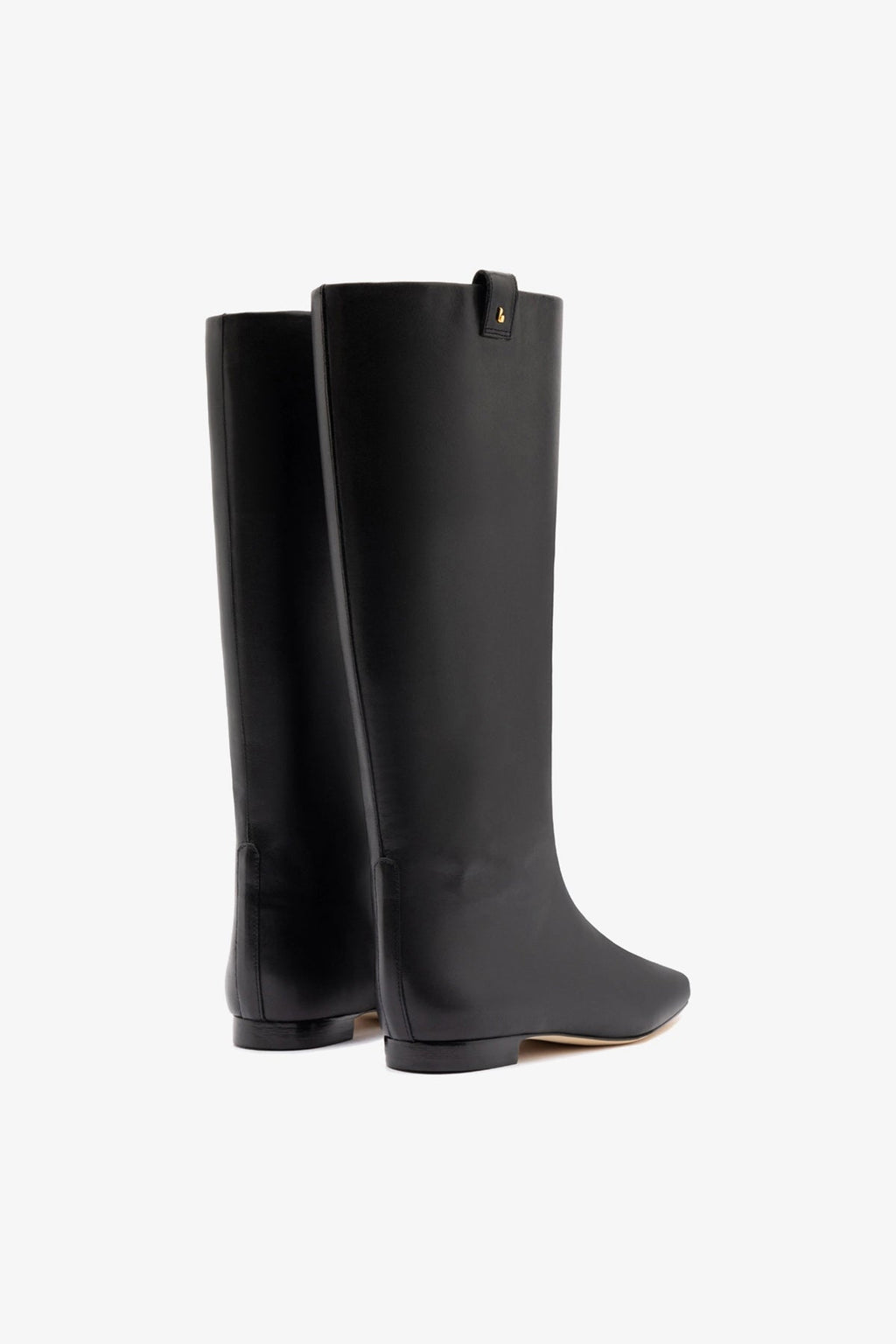 Larroude Alexis Flat Boot Black Leather