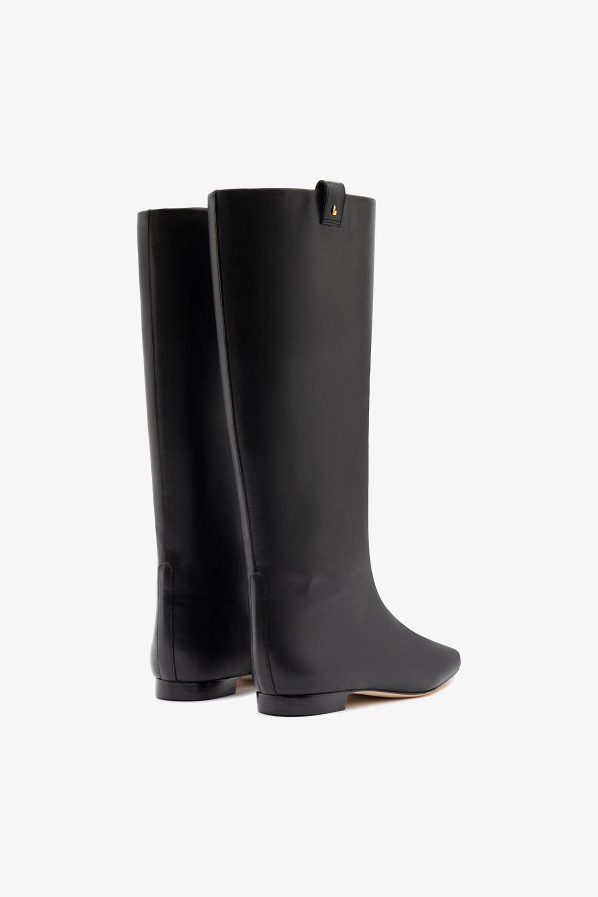 Larroude Alexis Flat Boot Black Leather