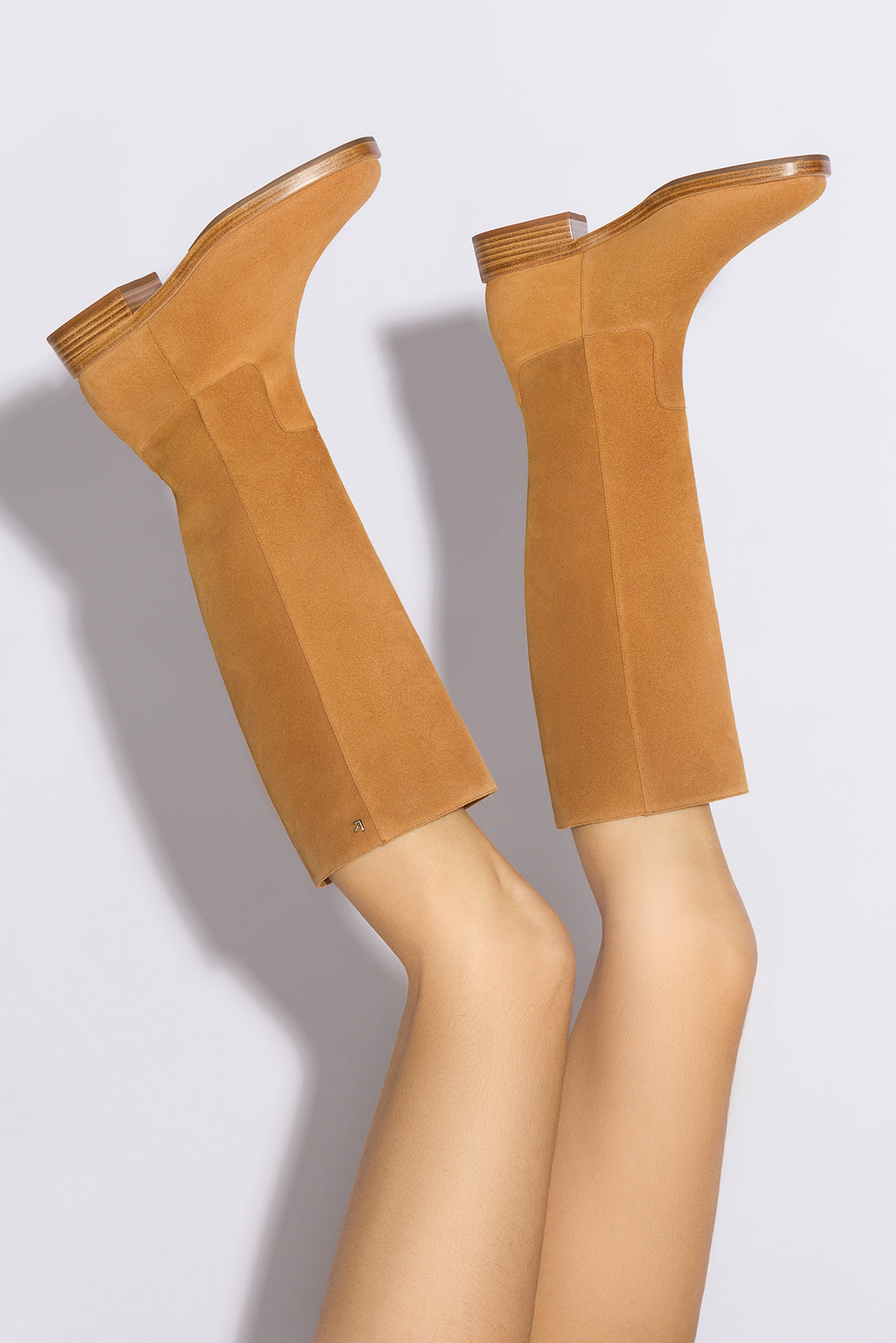Larroude Anne Boot In Peanut Suede