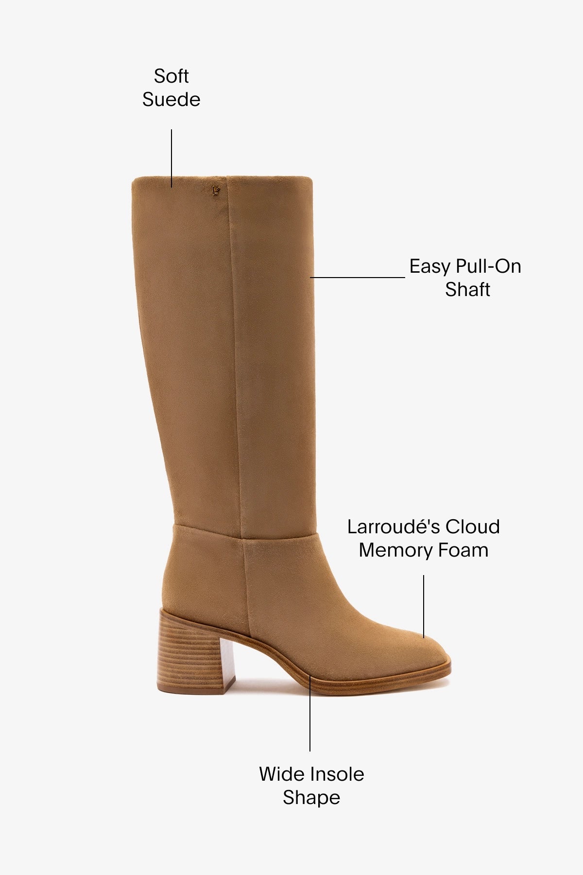 Larroude Ricky Boot In Peanut Suede