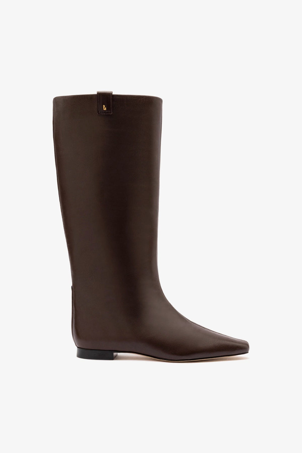 Larroude Alexis Flat Boot In Brown Leather