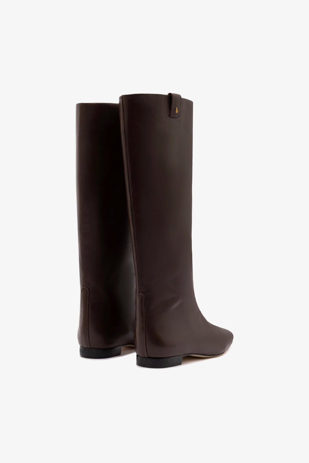 Larroude Alexis Flat Boot In Brown Leather