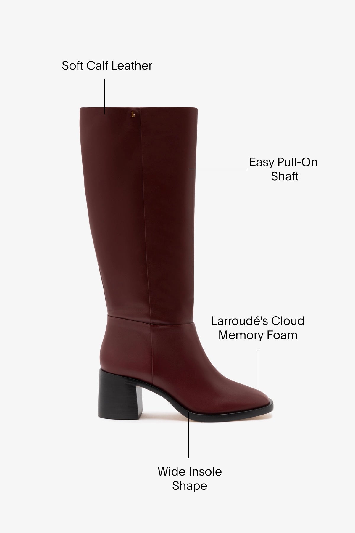 Larroude Ricky Boot In Burgundy Leather