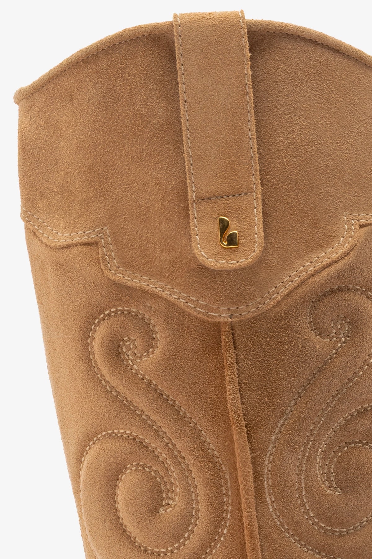 Larroude Paloma Boot In Peanut Suede