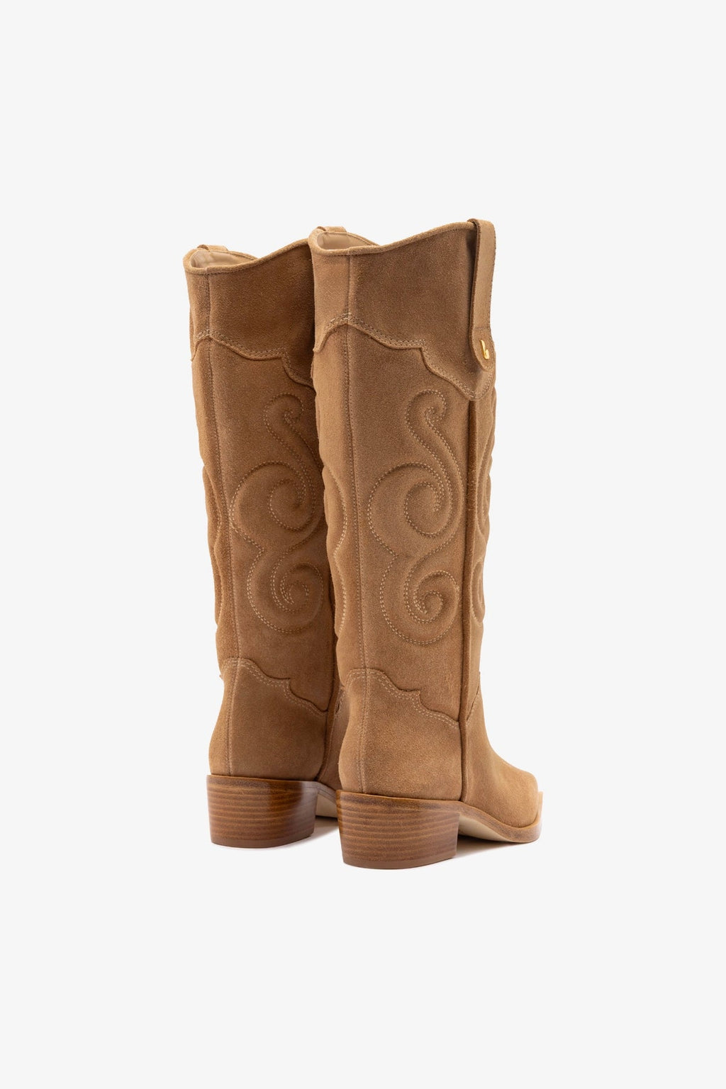 Larroude Paloma Boot In Peanut Suede