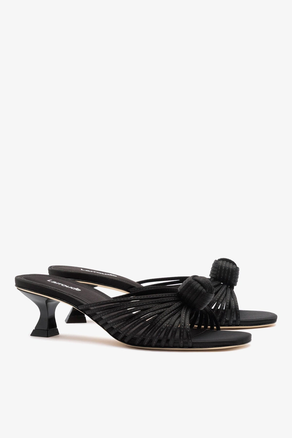Larroude Valerie Mule Black Satin