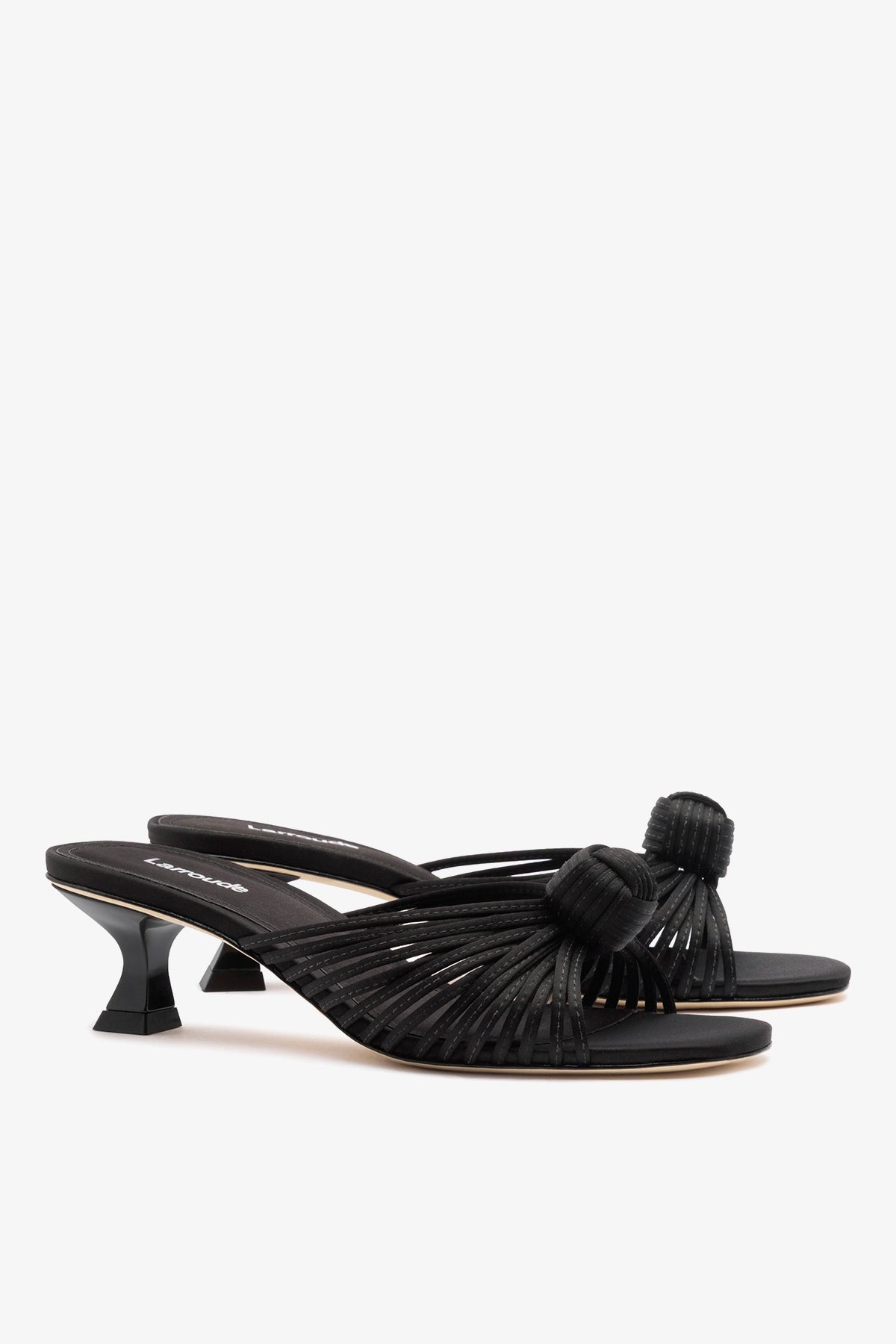 Larroude Valerie Mule Black Satin