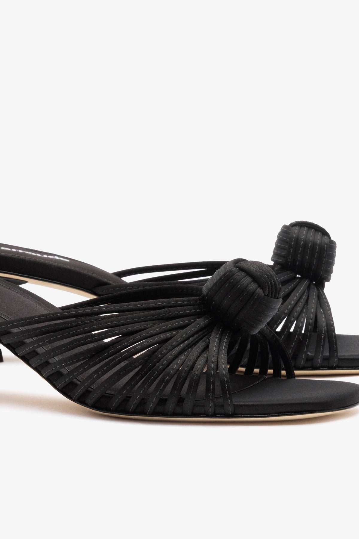 Larroude Valerie Mule Black Satin