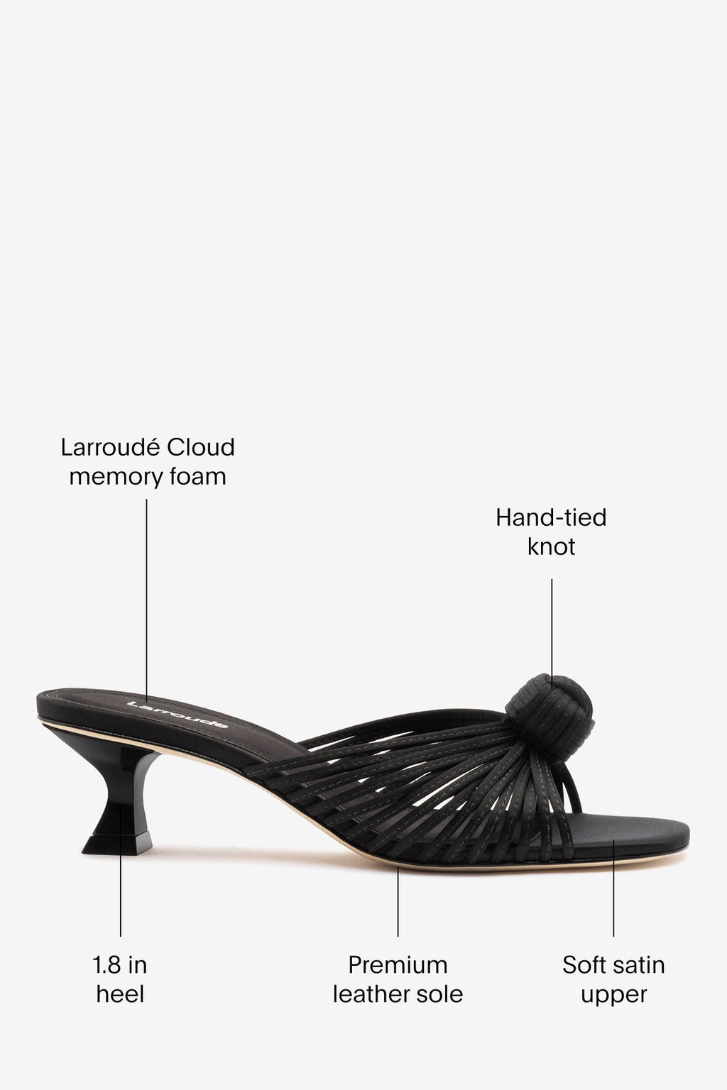 Larroude Valerie Mule Black Satin