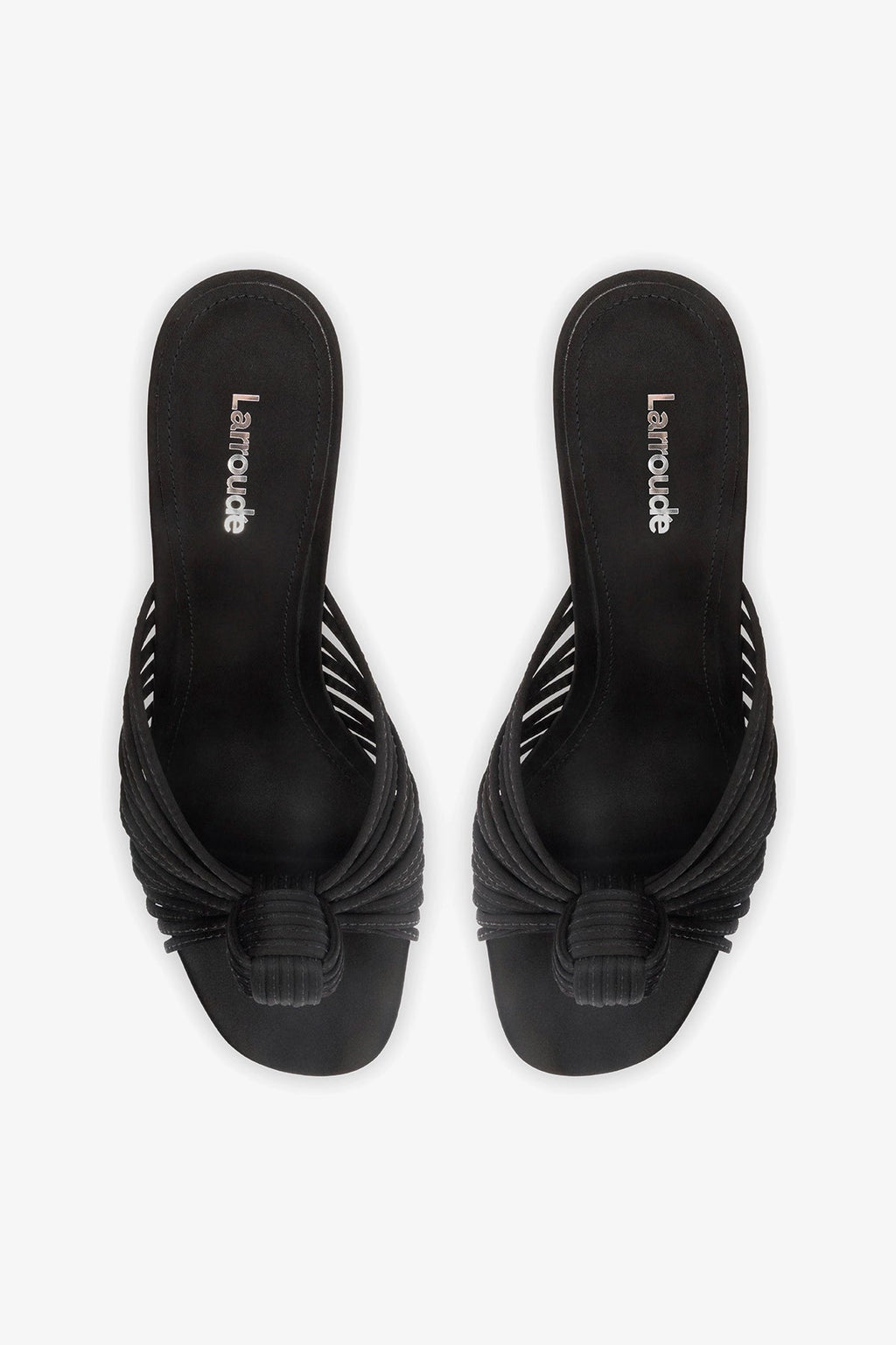 Larroude Valerie Mule Black Satin