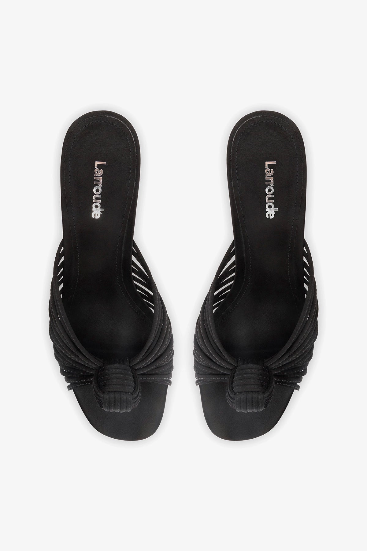 Larroude Valerie Mule Black Satin