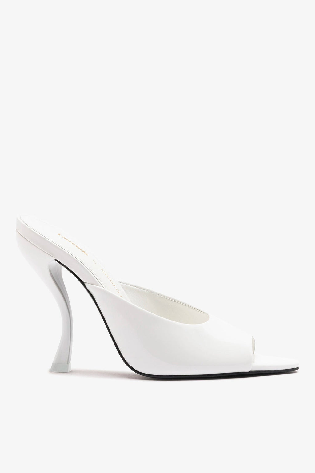 Larroude Larroudé x Nicolò B.: Malibu Mule White Patent Leather