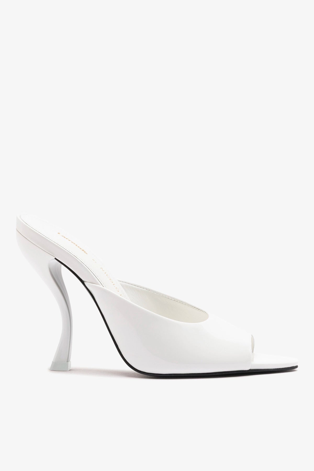 Larroude Larroudé x Nicolò B.: Malibu Mule White Patent Leather