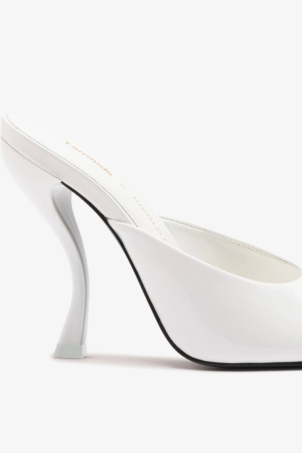 Larroude Larroudé x Nicolò B.: Malibu Mule White Patent Leather