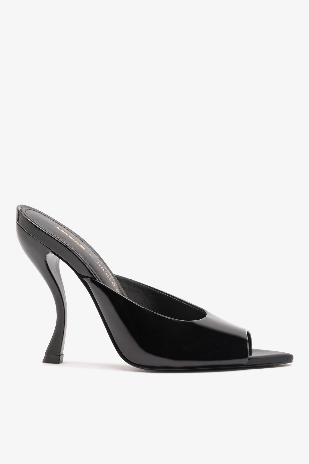 Larroude Larroudé x Nicolò B.: Malibu Mule Black Patent Leather