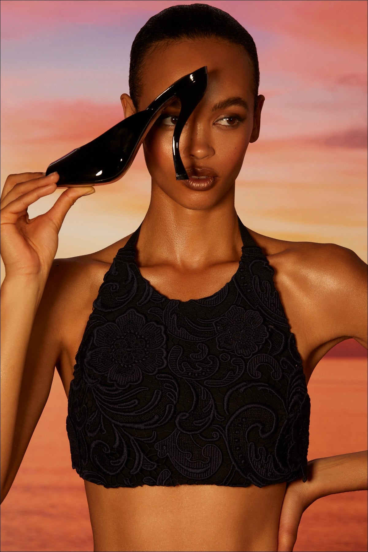 Larroude Larroudé x Nicolò B.: Malibu Mule Black Patent Leather