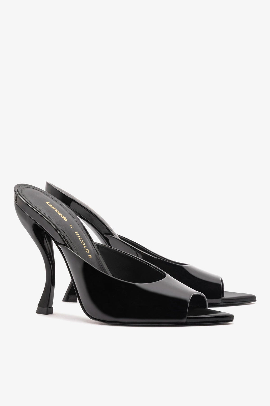 Larroude Larroudé x Nicolò B.: Malibu Mule Black Patent Leather