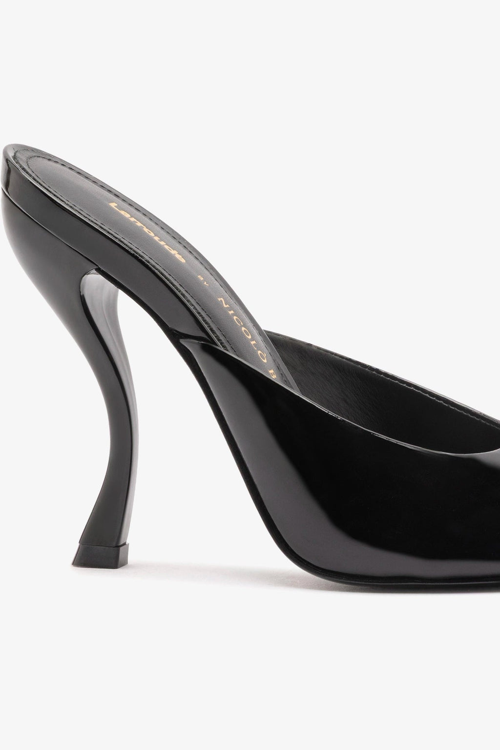 Larroude Larroudé x Nicolò B.: Malibu Mule Black Patent Leather