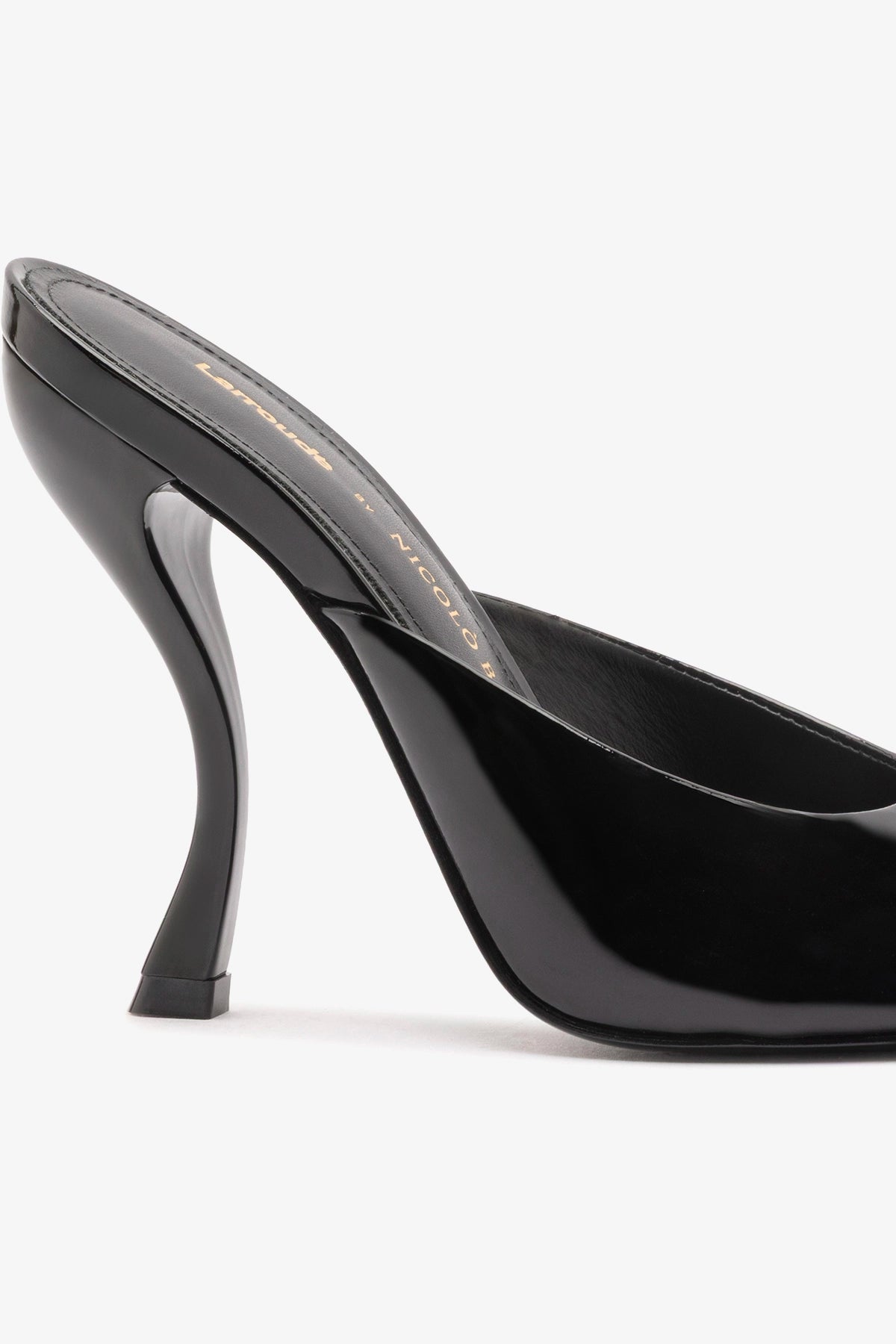 Larroude Larroudé x Nicolò B.: Malibu Mule Black Patent Leather