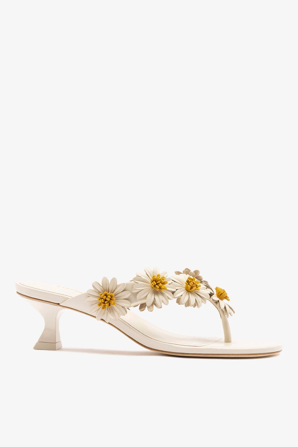 Larroude Fiore Thong Sandal Ivory Leather