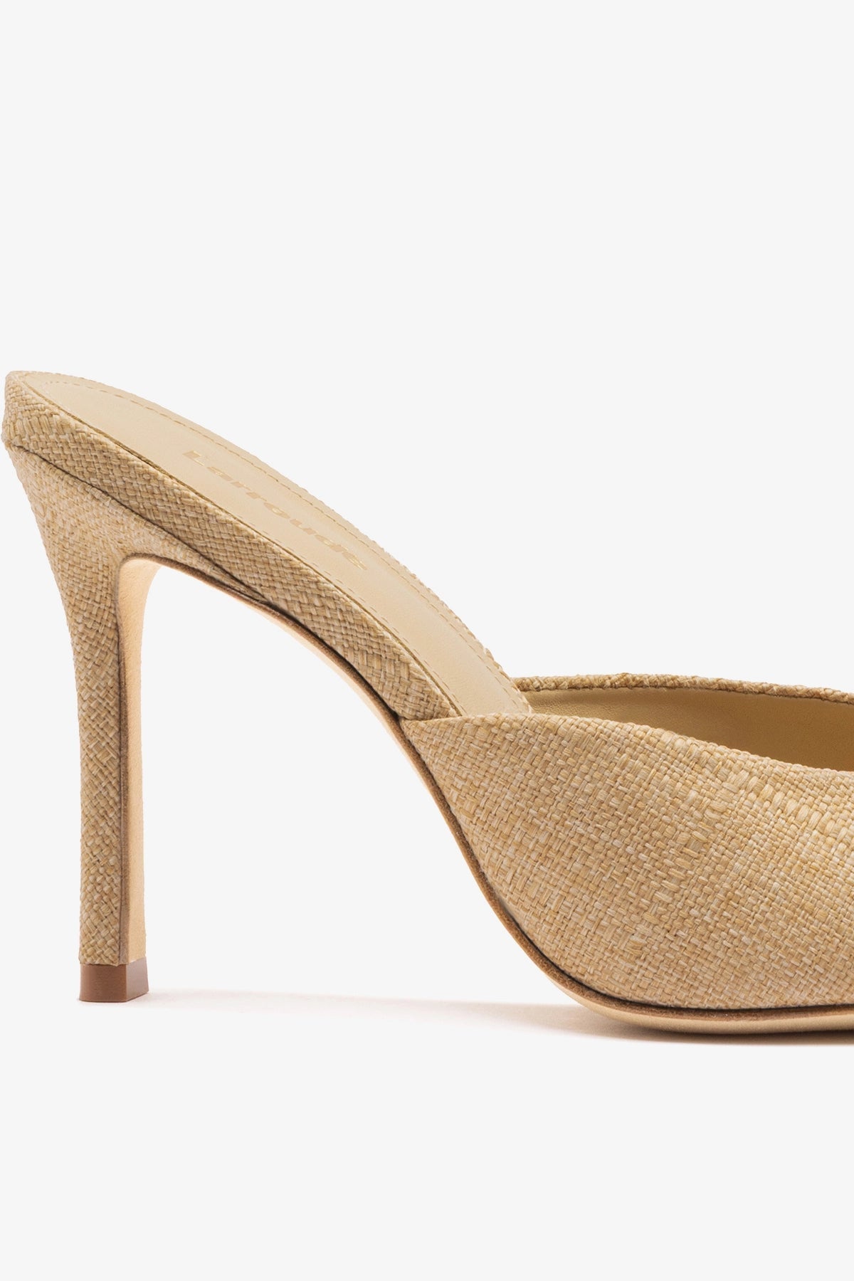 Larroude Jasmine Hi Mule Beige Raffia