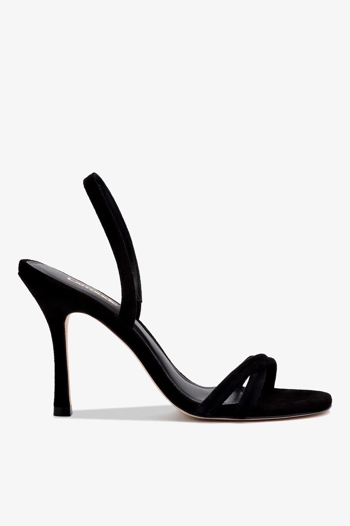 Larroude Annie Sandal In Black Suede