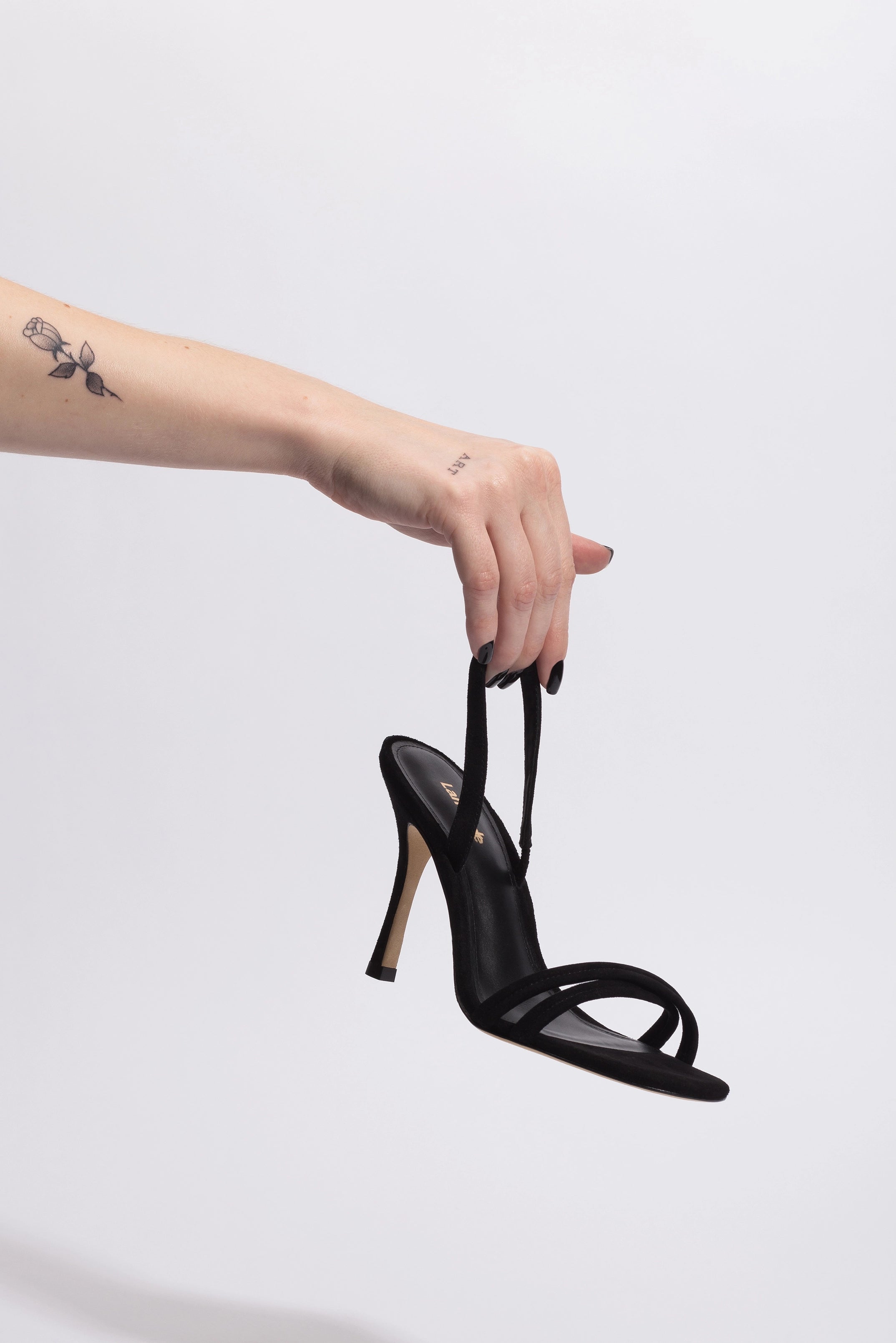Larroude Annie Sandal In Black Suede