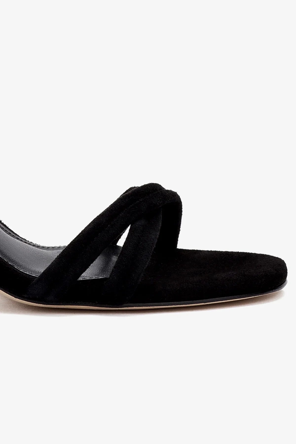 Larroude Annie Sandal In Black Suede