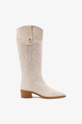 Larroude Paloma Boot In Mushroom Grey Suede