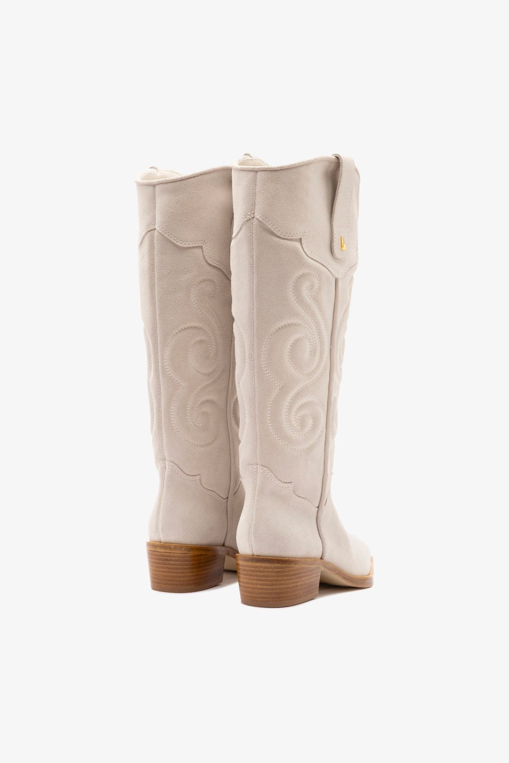 Larroude Paloma Boot In Mushroom Grey Suede