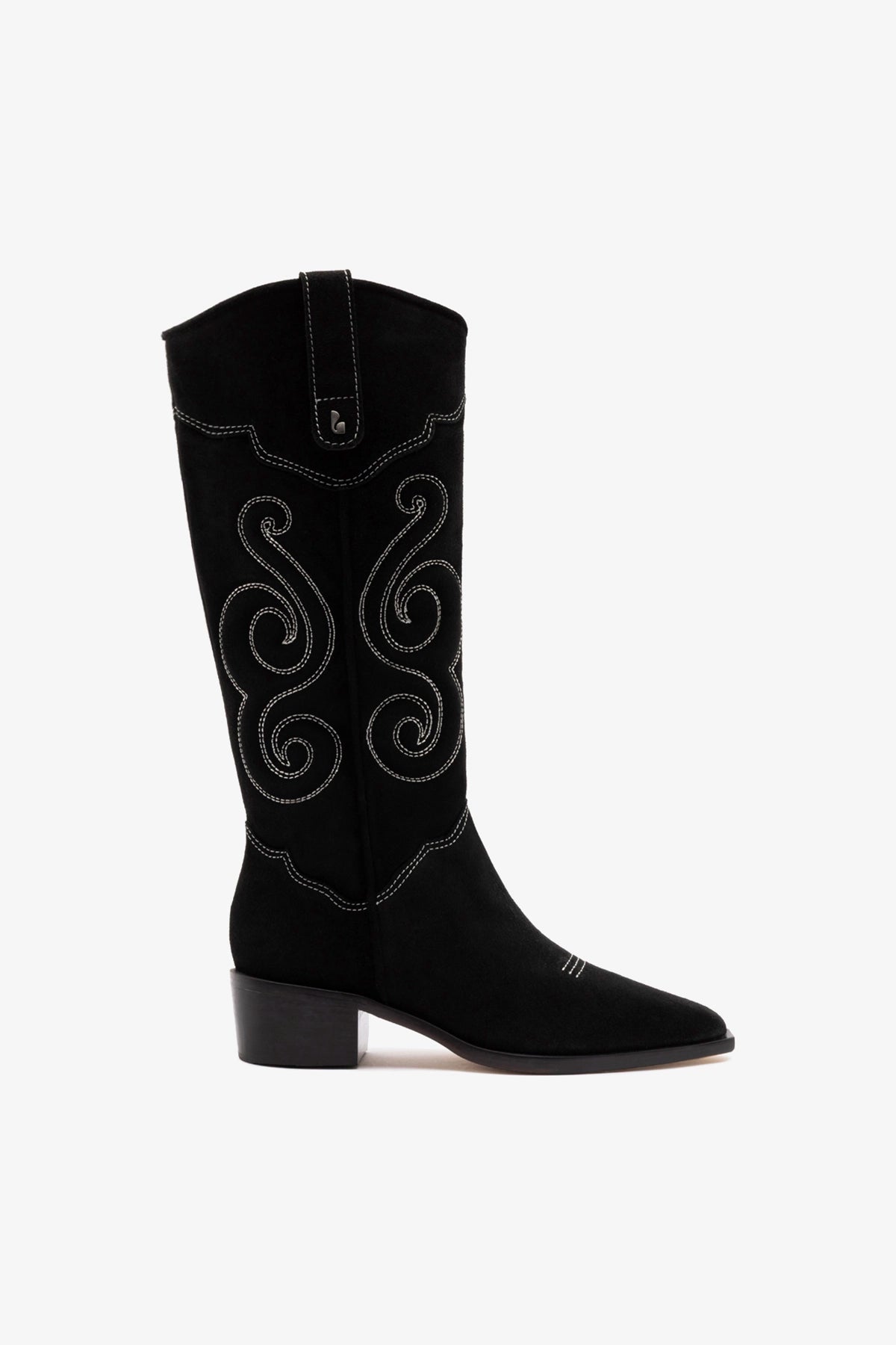 Larroude Paloma Boot In Black Suede