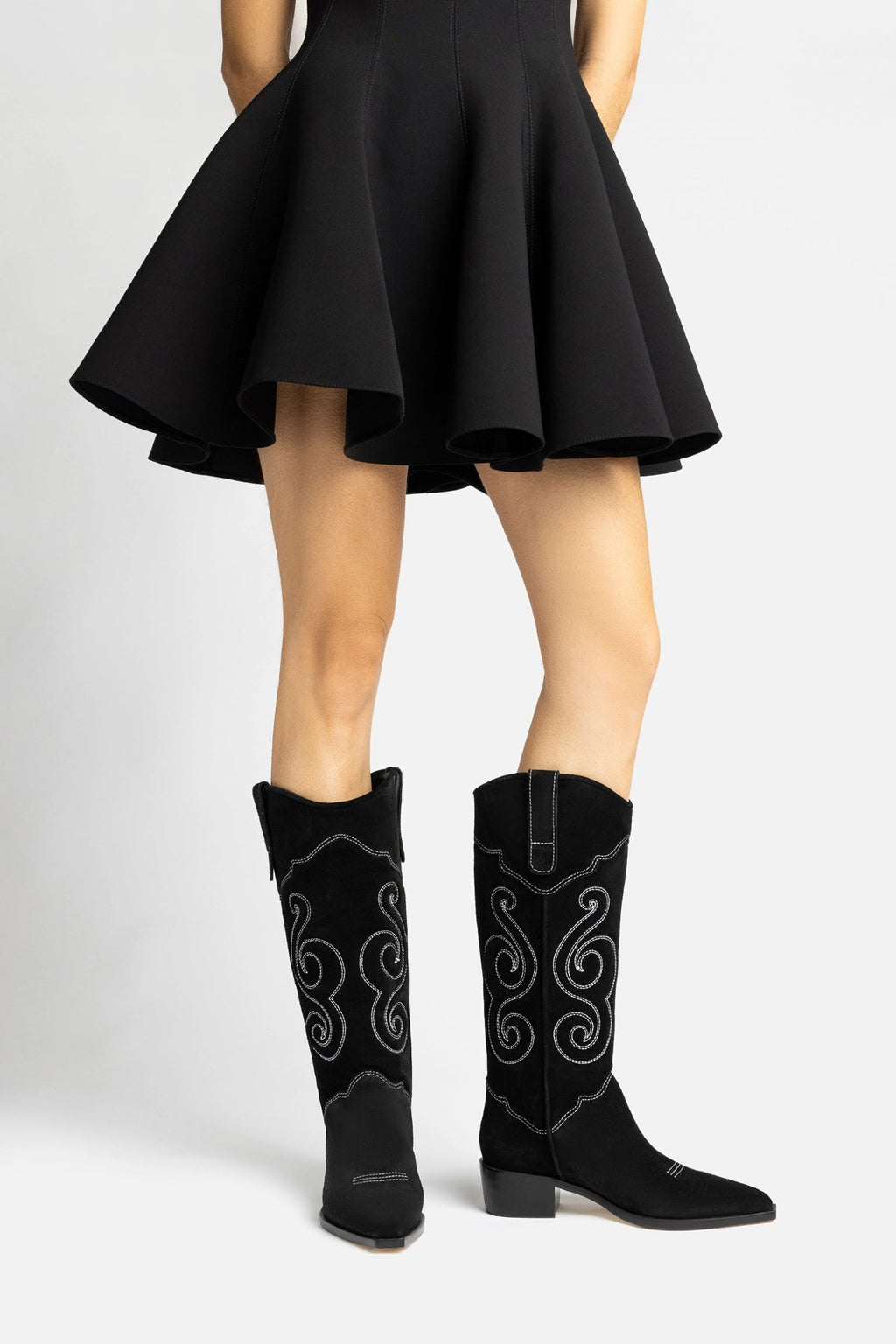 Larroude Paloma Boot In Black Suede