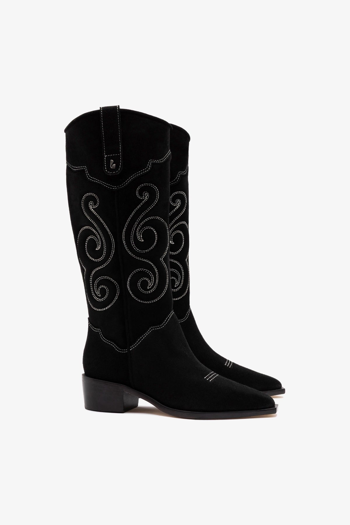 Larroude Paloma Boot In Black Suede