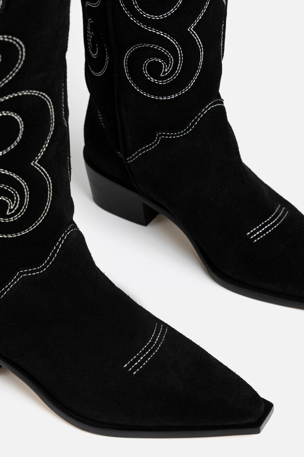 Larroude Paloma Boot In Black Suede