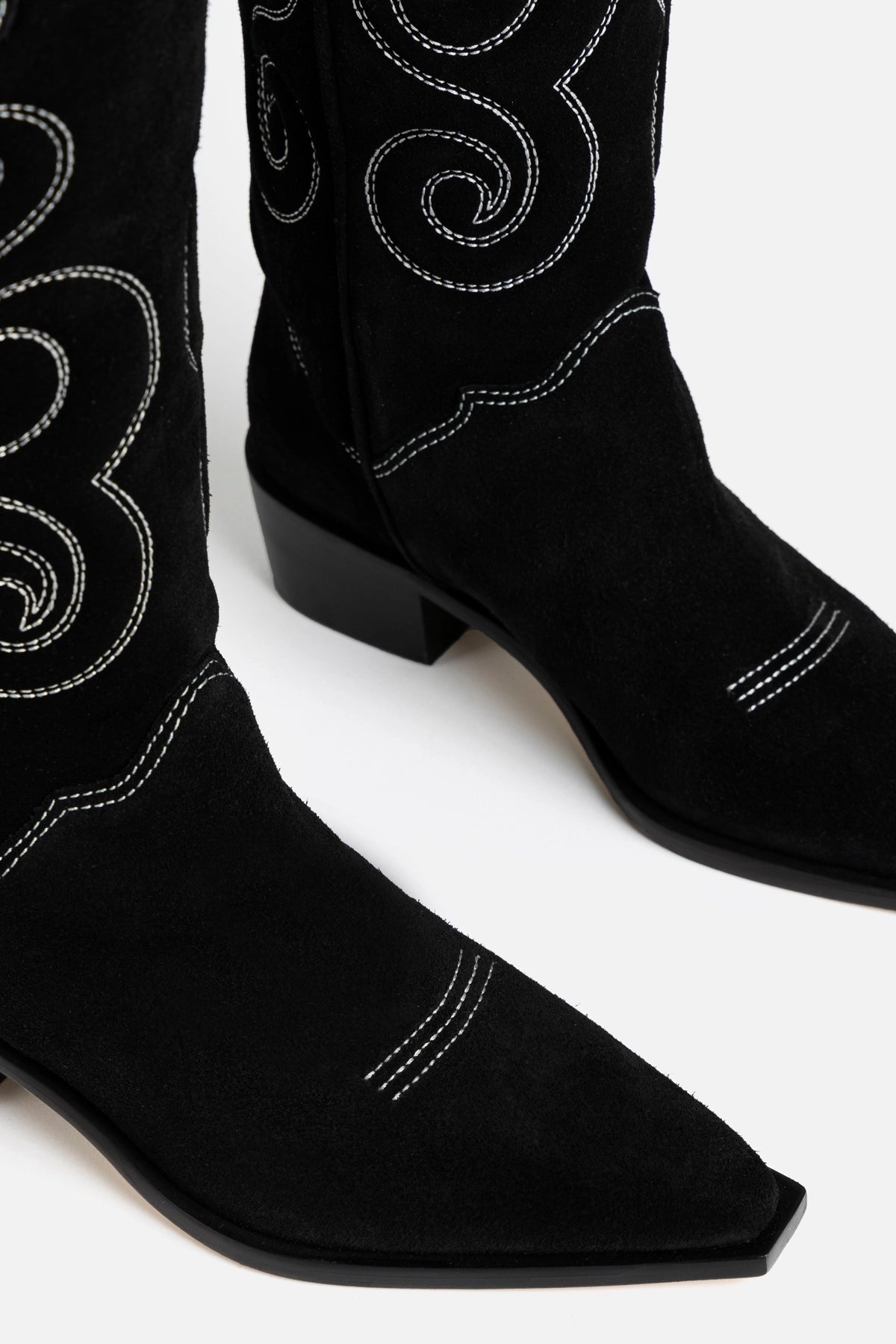 Larroude Paloma Boot In Black Suede
