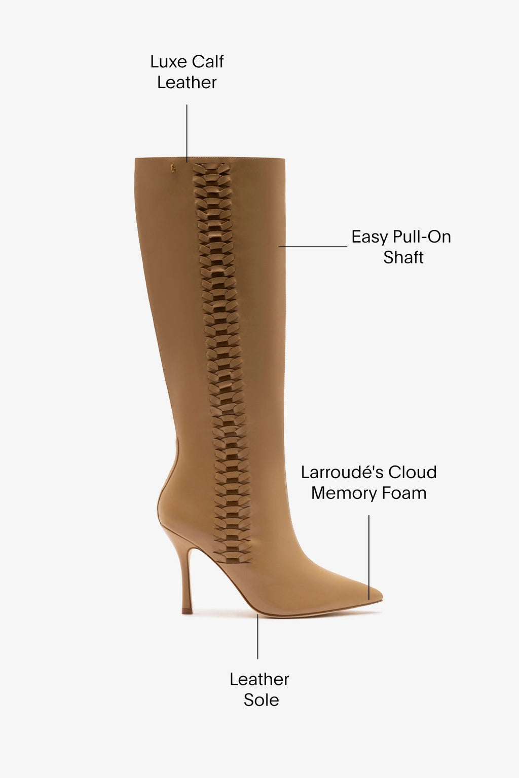 Larroude Kate Boot In Peanut Leather