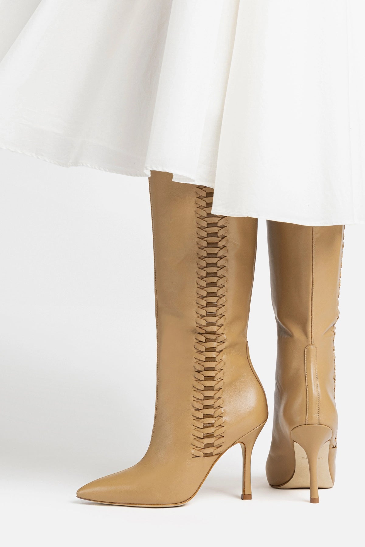 Larroude Kate Boot In Peanut Leather