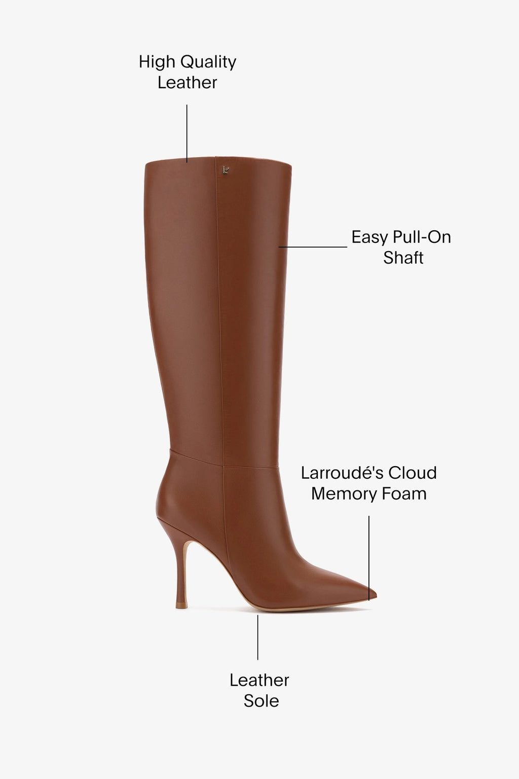 Larroude Kate Boot In Caramel Leather