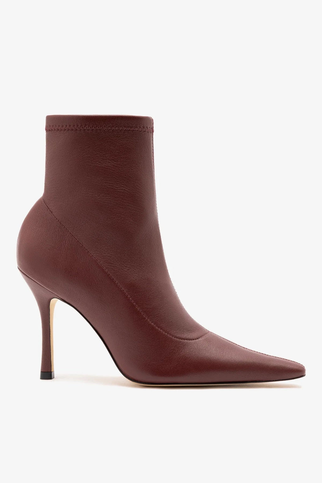 Larroude Mini Carine Boot Burgundy Stretch Leather