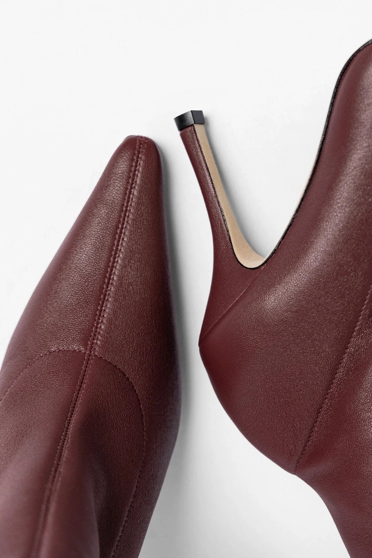 Larroude Mini Carine Boot Burgundy Stretch Leather