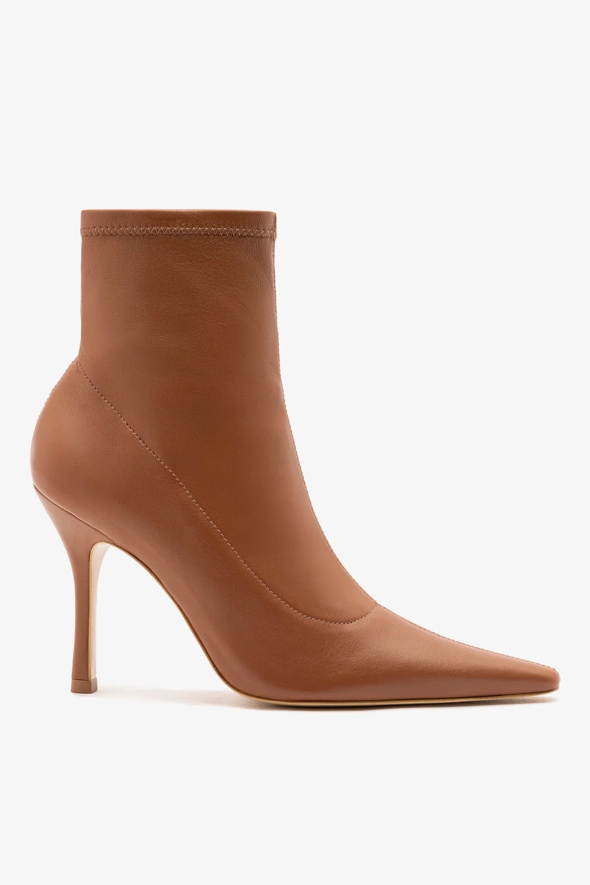 Larroude Mini Carine Boot Caramel Stretch Leather
