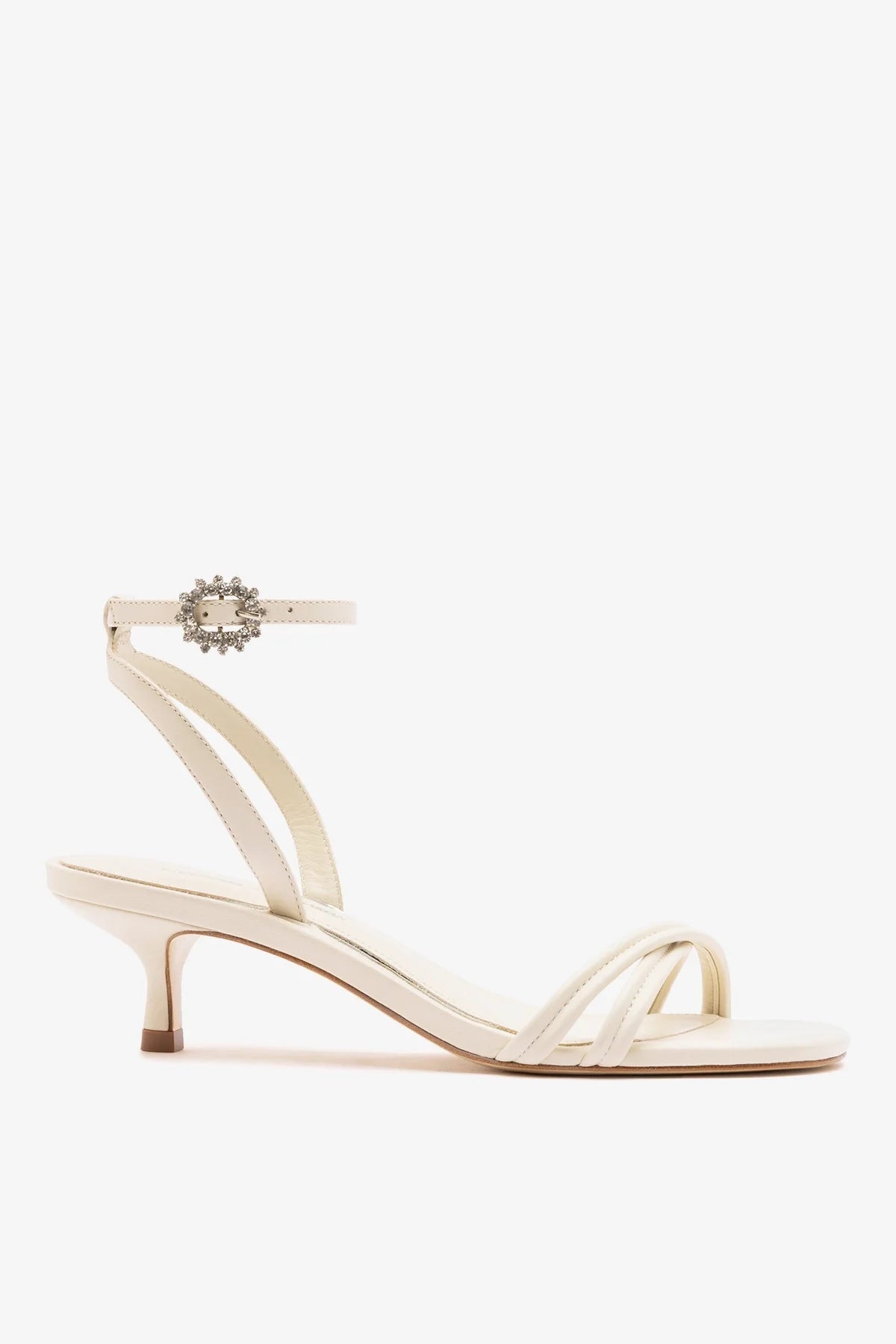 Larroude Larroudé x Markarian: Mini Annie Sandal Ivory Leather