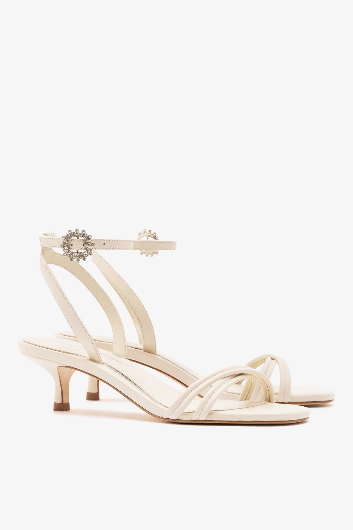 Larroude Larroudé x Markarian: Mini Annie Sandal Ivory Leather