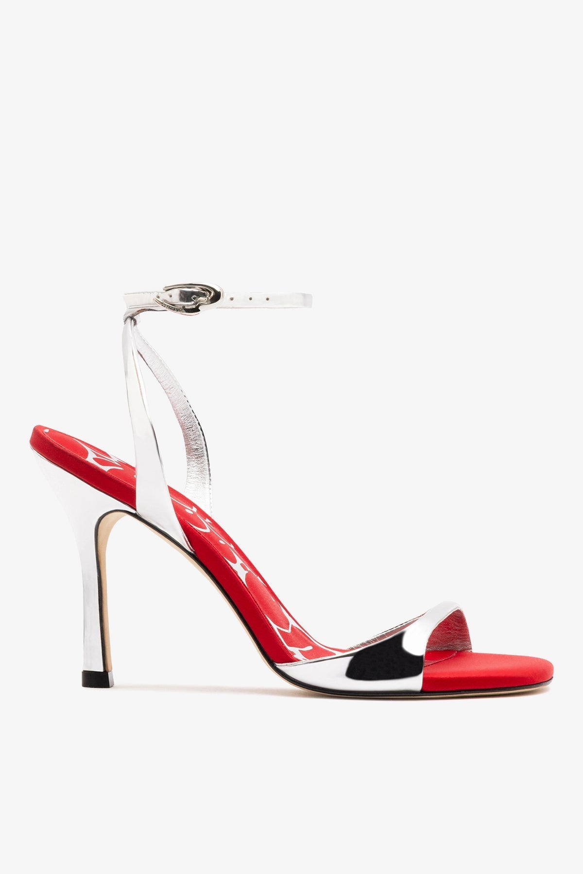 Larroude Freya Sandal Silver Specchio