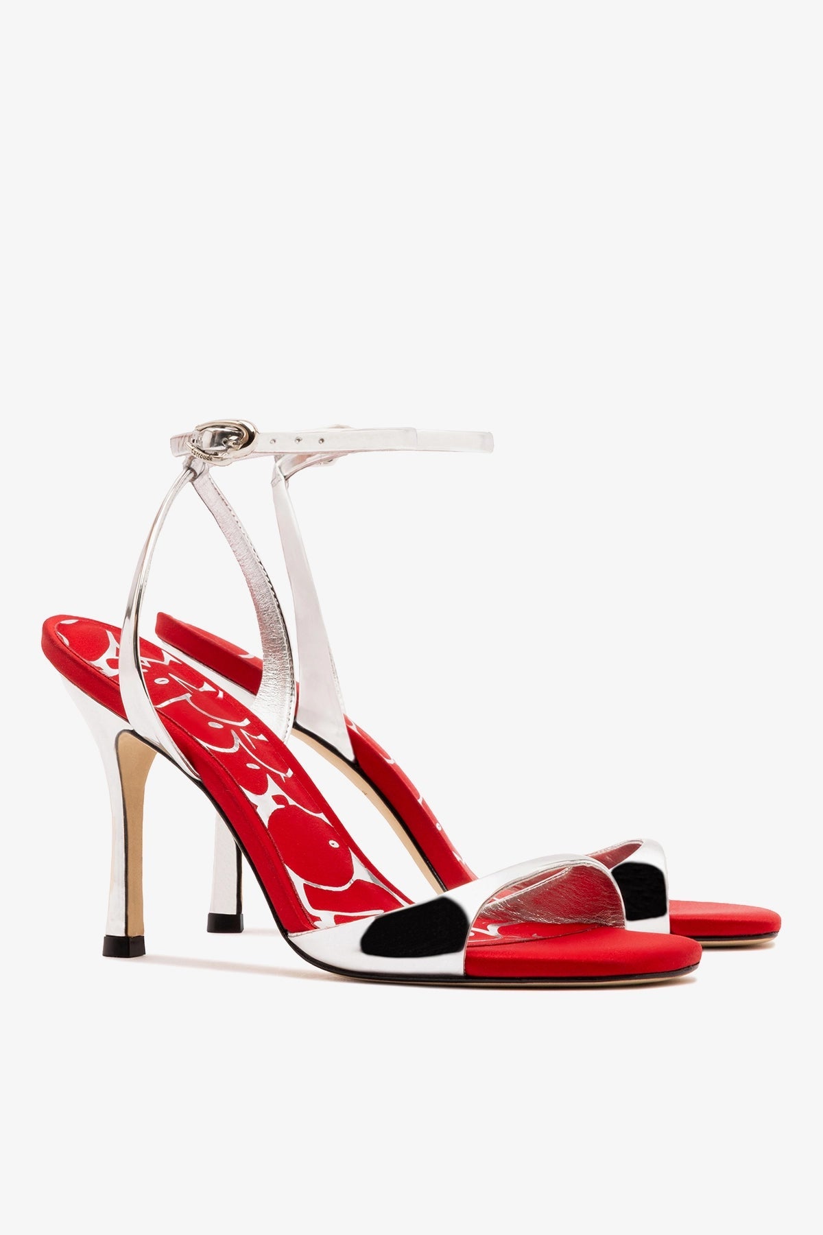 Larroude Freya Sandal Silver Specchio