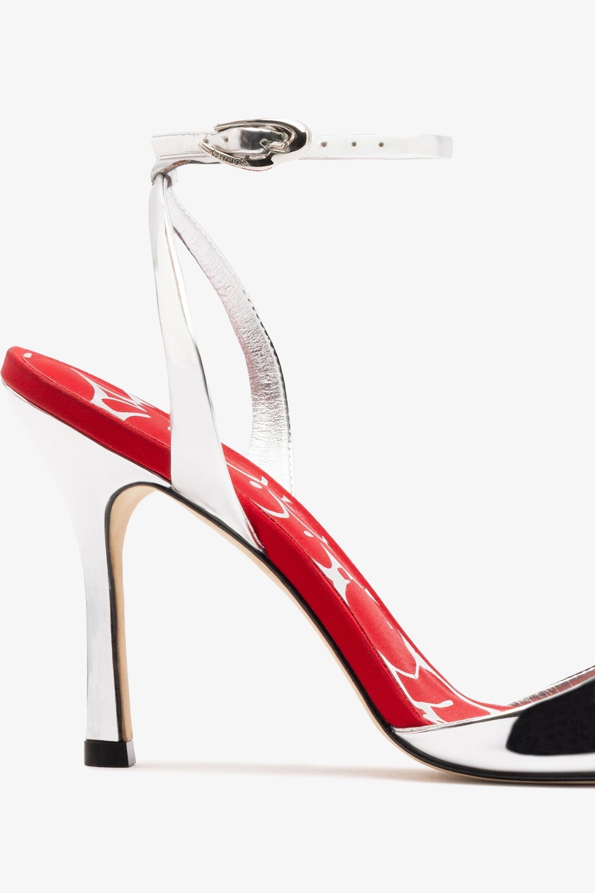 Larroude Freya Sandal Silver Specchio