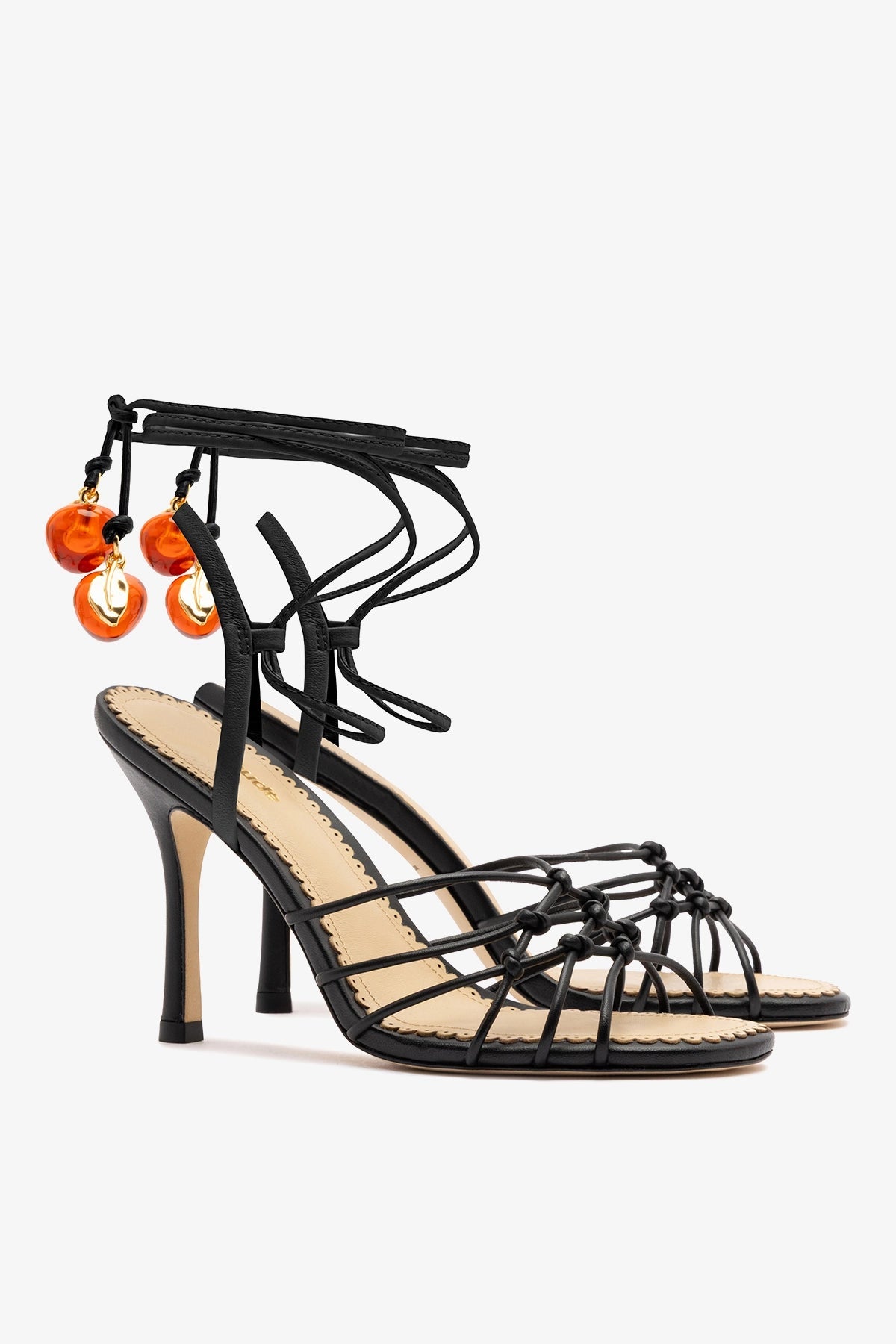 Larroude Carmen Sandal Black Leather