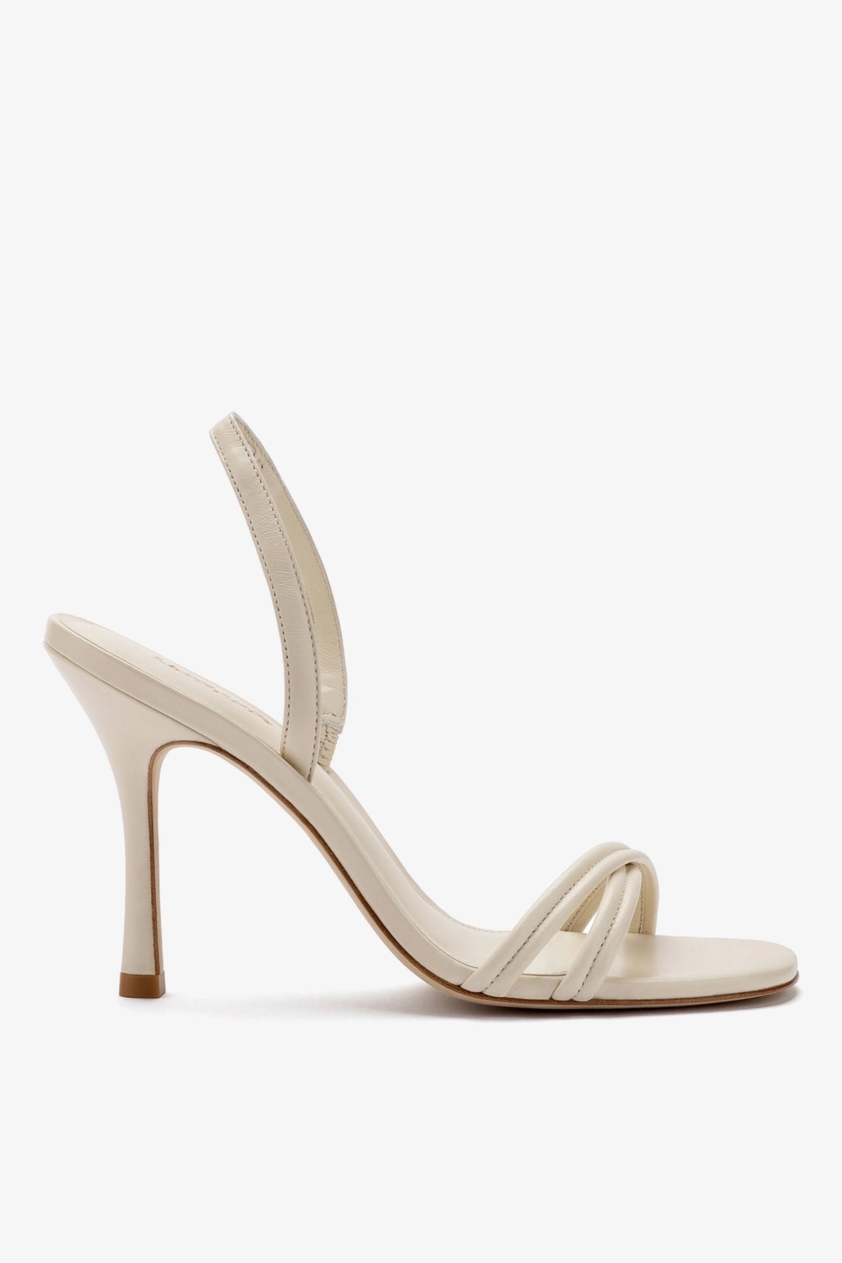 Larroude Annie Sandal In Ivory Leather