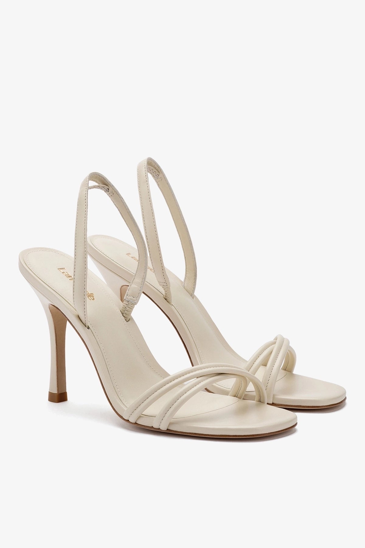 Larroude Annie Sandal In Ivory Leather